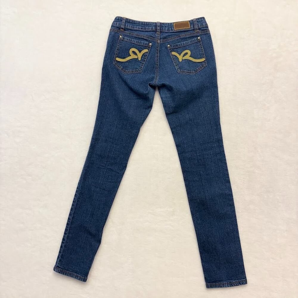 Rocawear Y2K Skinny Jeans Womens Low Rise Embellished Embroidered Pockets Size 7